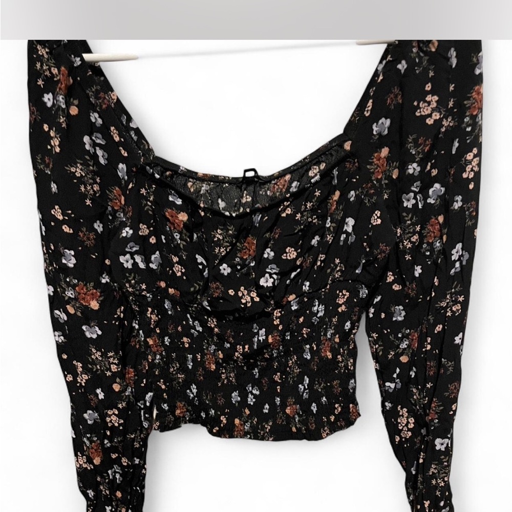Dynamite Floral Black Women's Crop Top in size M